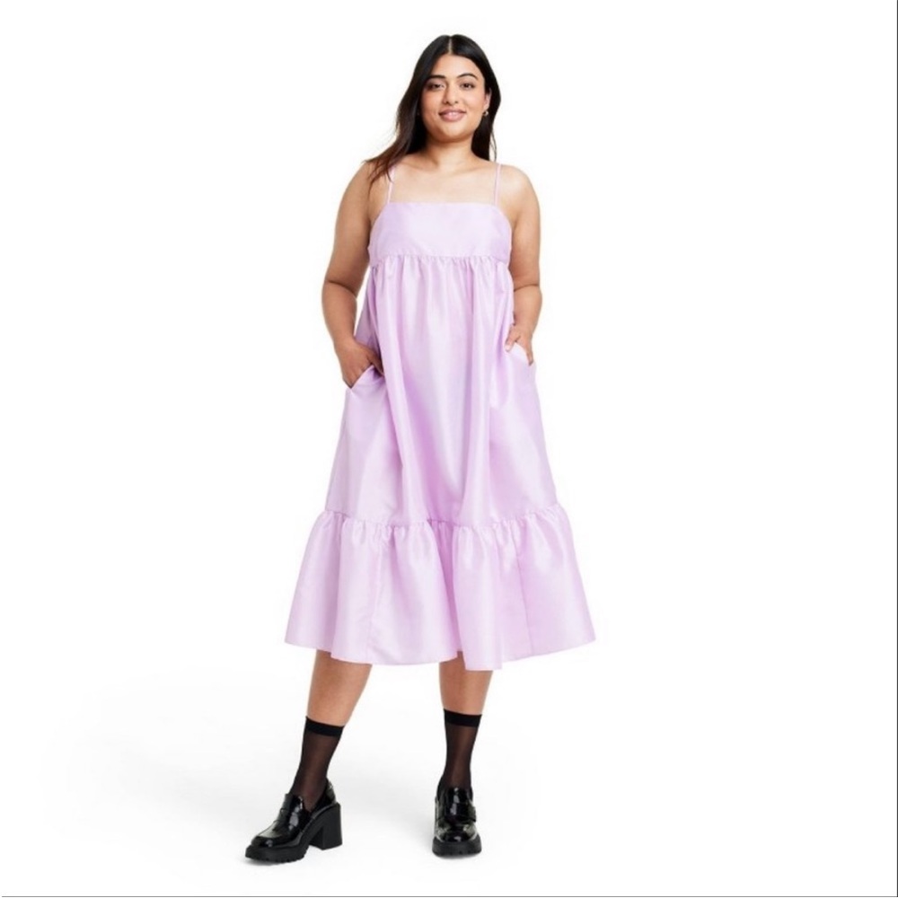 NWT Kika Vargas x Target Textured Empire Waist Midi Dress, Lavender, Medium